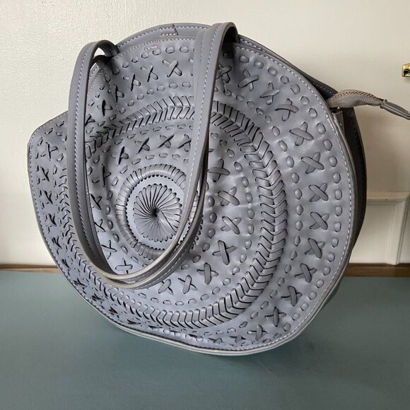 Anthropologie Woven Faux Leather tote purse - Picture 2 of 14